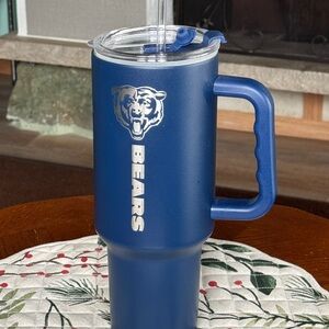Chicago Bears Blue Travel Mug with Handle